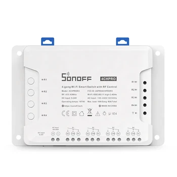 

Sonoff 4CH PRO R3 ITEAD 4-Gang Wi-Fi Smart Switch With RF Control App Support Timing 3 Working Modes
