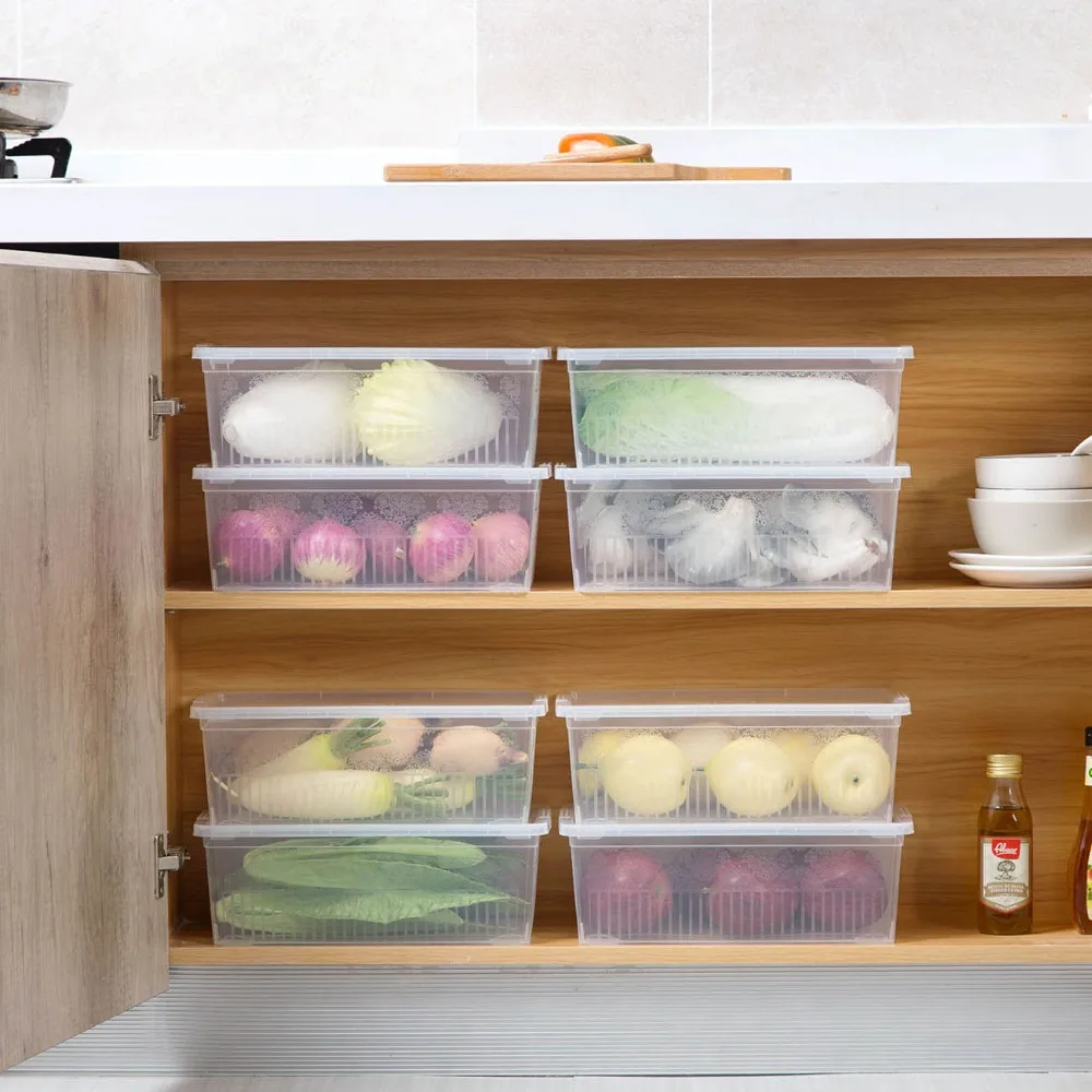 Большой Кухонный холодильник ящик для хранения пластиковые зерна бобы органайзер для яиц контейнер еда овощи ящики для хранения контейнеров