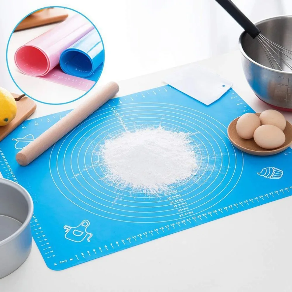 

Non-Stick Food Grade Silicone Baking Mat Pad Sheet Baking Pastry Tools Rolling Mat Bakeware Mat for Cake Cookie Macaron mat M/L