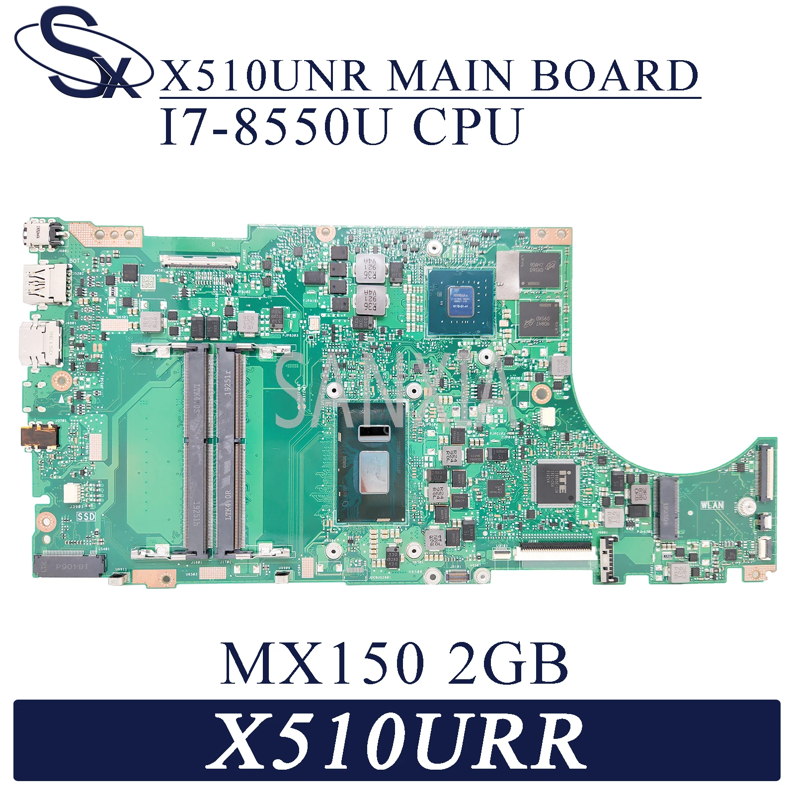 KEFU X510UNR Laptop motherboard for ASUS X510URR X510URO X510UQ X510U S5100UR S5100U original mainboard I7-8550U GT930MX/MX150