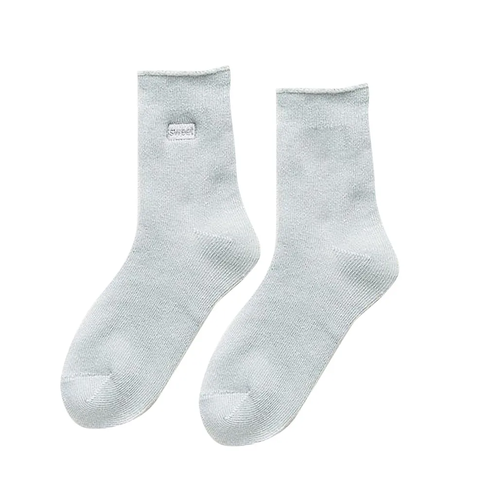 Женские бархатные носки; зимние пушистые толстые шерстяные теплые мягкие хлопковые носки; однотонные носки из махровой ткани; calcetines mujer