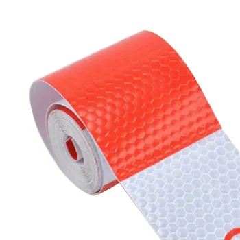 

5 x 300cmm Safety Reflective Warning Tape Film Sticker Red And White Reflective Tape Sheeting Styling Reflective Strip