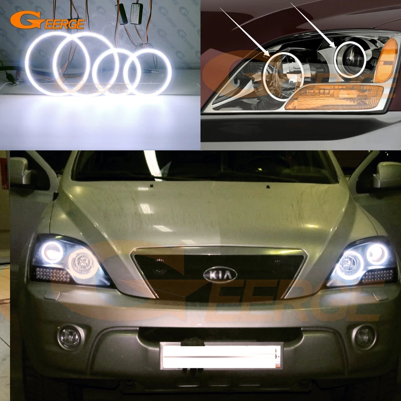 Для KIA SORENTO I Facelift 2006 2007 2008 2009 отличный ультра яркий COB комплект светодиодов глаза