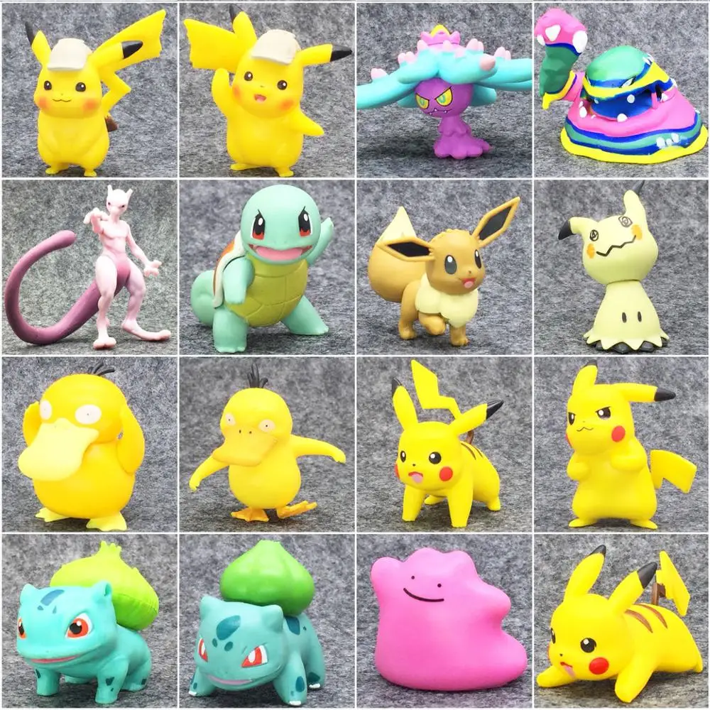 

4cm-7cm Original Squirtle Charmander Pkchu anime action toy figures Collection model toys