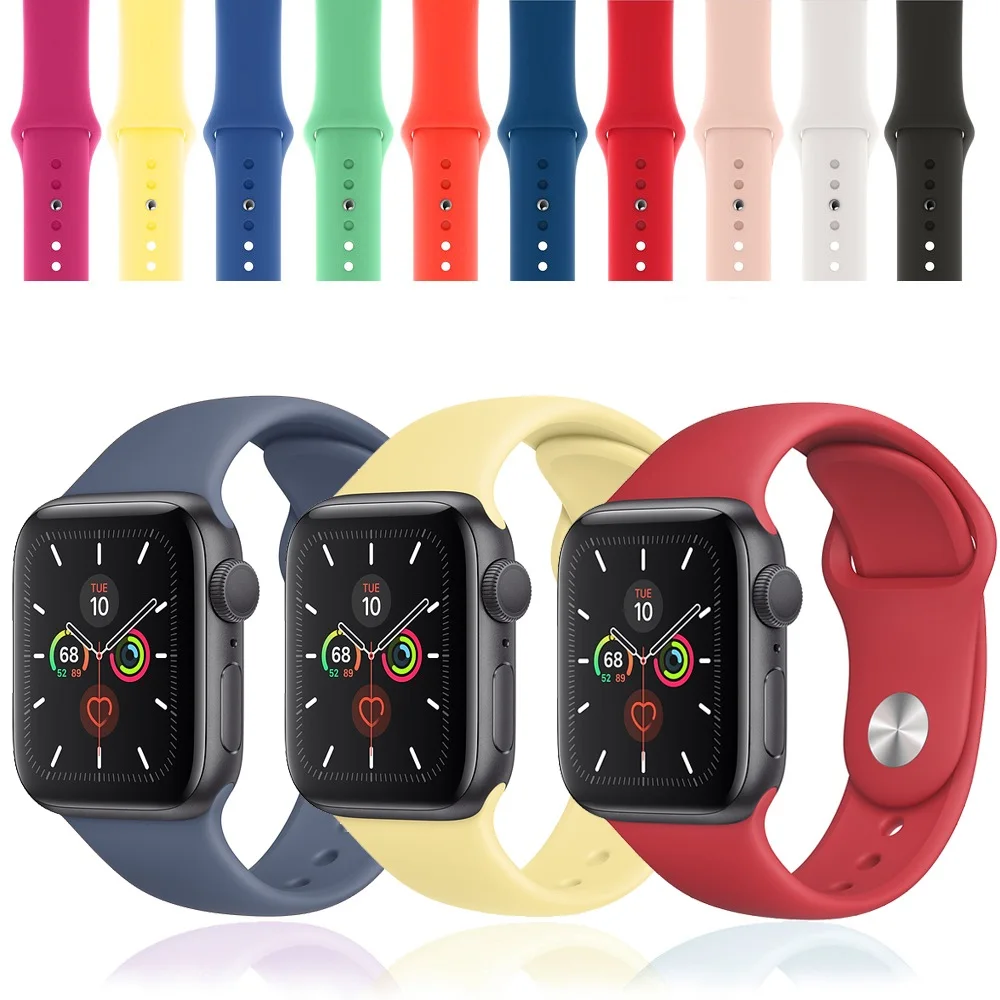 44 мм ремешок для apple watch Band 42 мм Correa apple watch 5 4 3 2 iwatch band 38 мм 40 мм браслет силиконовый аксессуар Браслет для наручных часов ремень