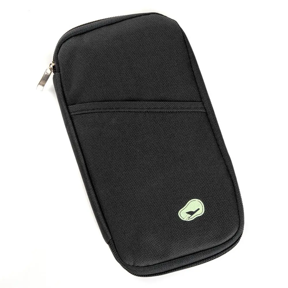 Портативная многофункциональная сумка для путешествий, паспорта, билетов, кошелек, сумка, ID, чехол для кредитных карт, органайзер, сумка, держатель для паспорта - Color: black