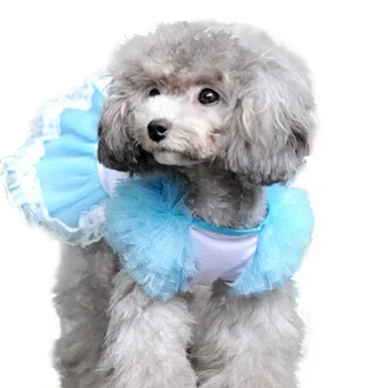 

Summer Puppy Dog Dress Skirt Puff Sleeves Evening Dresses For Small Dogs Princess Costumes