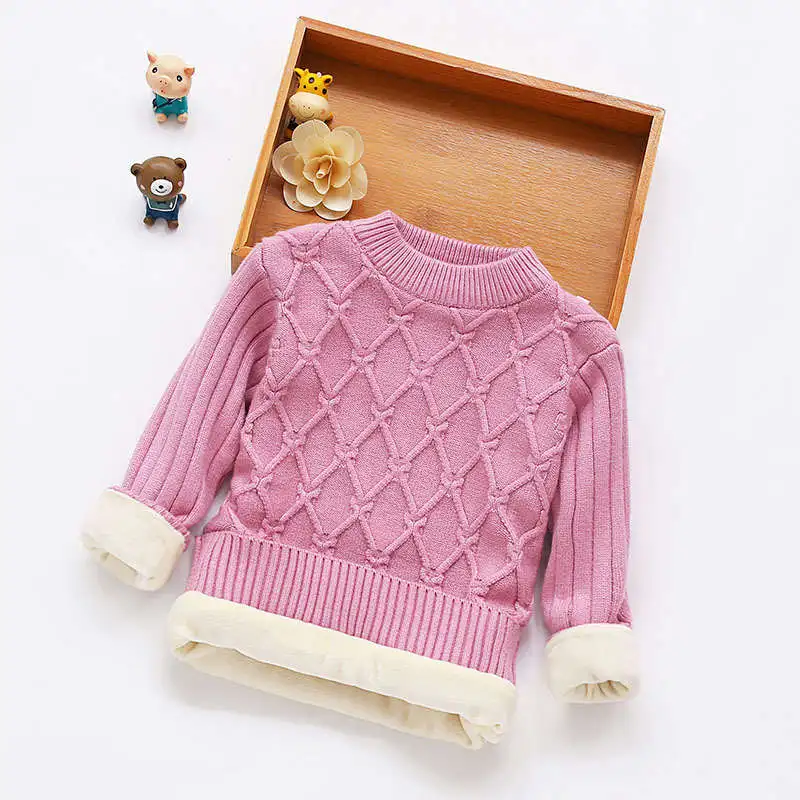 BibiCola/Детские свитера; сезон осень-зима; пуловер для девочек; милые рубашки; плотные теплые бархатные свитера для мальчиков; детская верхняя одежда для девочек - Цвет: Армейский зеленый