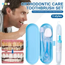 

Orthodontic Dental Care Kit Set Braces Toothbrush Foldable Dental Mirror Interdental Brush with Carrying Case Oral Tools 1Set