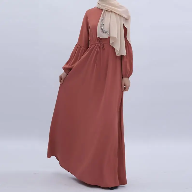 Турецкая абайа Дубай мусульманский хиджаб платье abaya s ислам одежда для женщин Tesettur Elbise Caftan марокканский кафтан Djelaba Femme - Цвет: Coral red dress