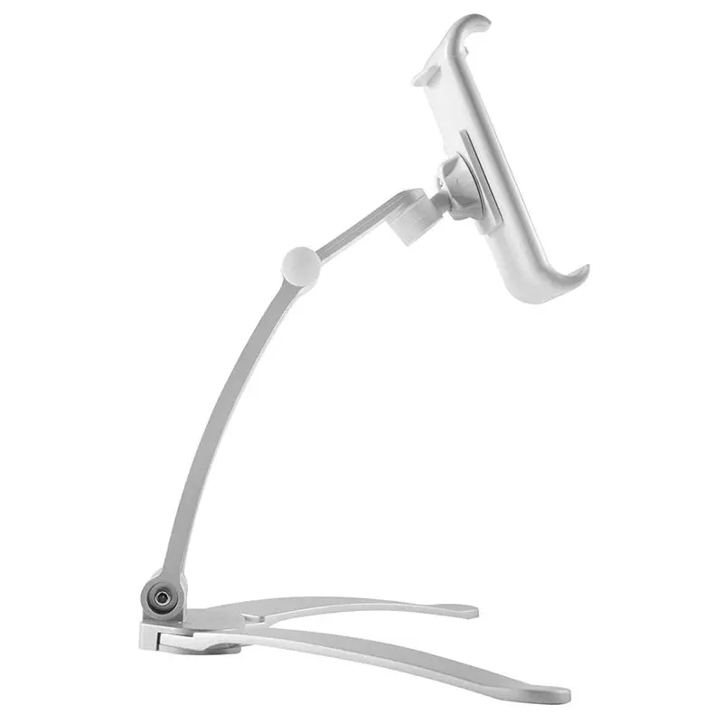  2-in-1 Kitchen Desktop Tablet Stand Wall Mount iPad Holder with Stylus for 4-10.5 Inch Tablets/iPad