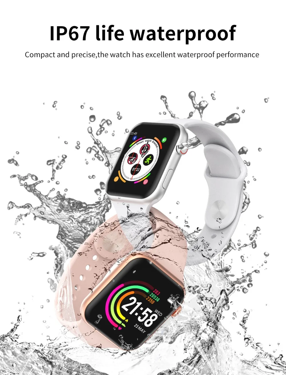 Умные часы F10 с Bluetooth и функцией вызова PK W34 ЭКГ, монитор сердечного ритма, умные часы для мужчин и женщин для apple iphone xiaomi pk IWO8 IWO 9