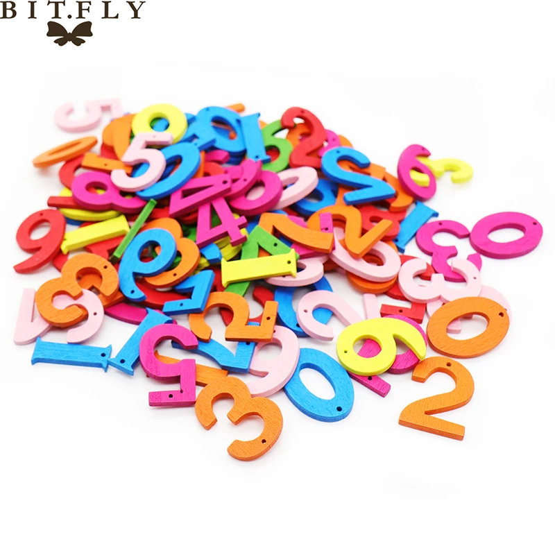 

Promotion Wooden Buttons 100PCS Numbers/Flowers Shape DIY Scrapbooking Wood Button Children's Garment Sewing Notions