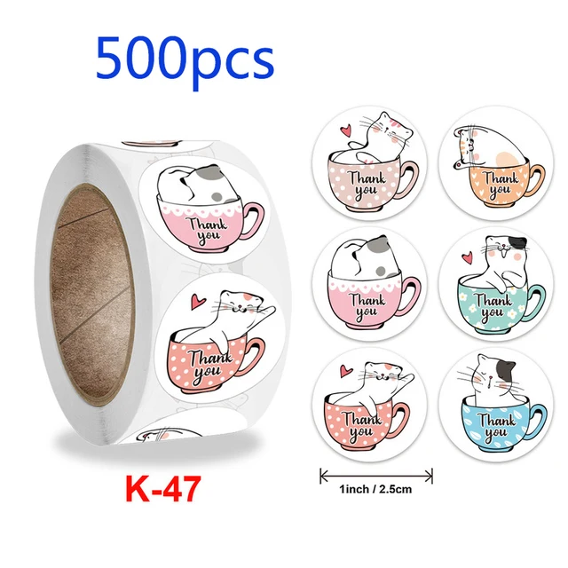 50-500pcs Cartoon Animal Children Sticker Label Thank You Stickers Cute Toy Game Tag DIY Gift Sealing Label Decoration Supplies violet