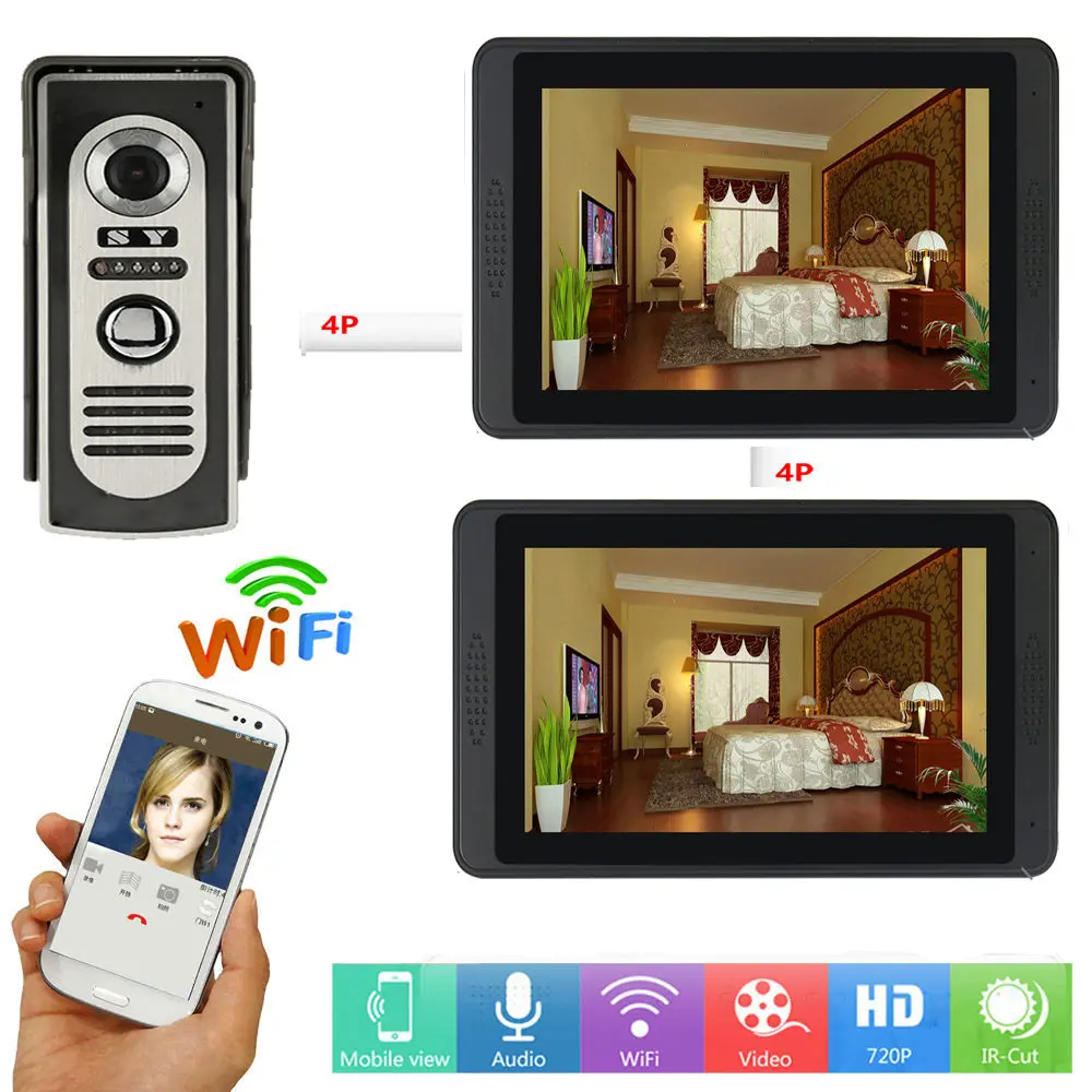 WIFI Video Intercom For Home Security 7 Inch Monitor With Entry Camera video door Phone Doorbell camera system - Цвет: F KIT