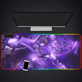 

RGB Mouse Pad Large Gaming Luminous Waterproof Non-slip Rubber Desk Mat Nebula Anime Mousepad Computer Laptop Keyboard Desk Pad
