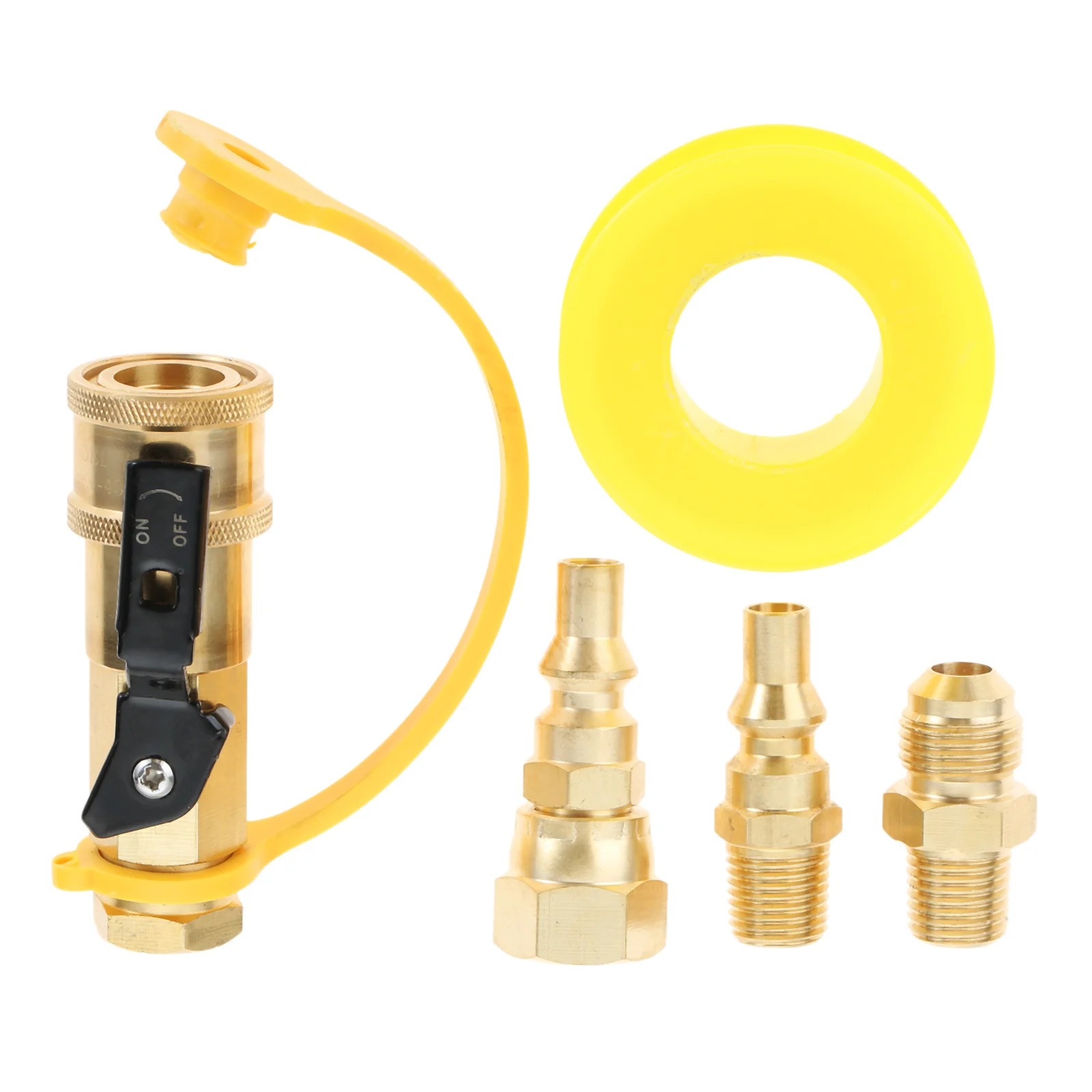 1/4 Propane Quick Connect Adapter Kit Convert Gas BBQ Grill Heater Appliance with 3/8 Male Flare Fitting to Pressure Regulator