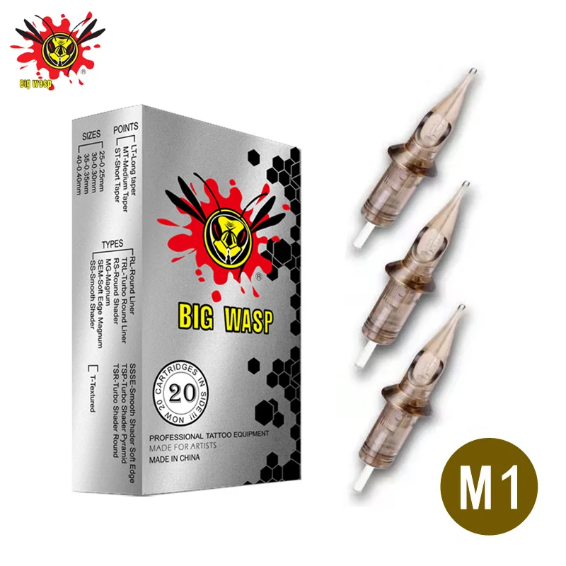 

BIGWASP 1227M1 Tattoo Needle Cartridges #12 (0.35mm) Magnums (27M1) for Tattoo Machines & Grips 20Pcs