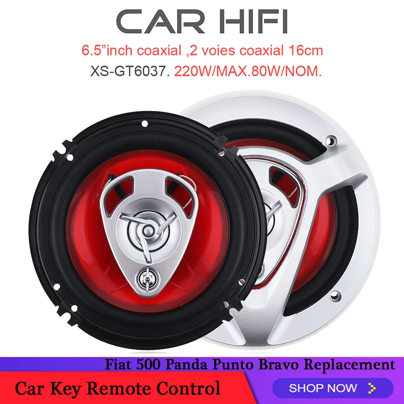 2pcs 500w 6.5 Inch Car Hifi Coaxial Speaker Car Auto Audio Music Stereo
