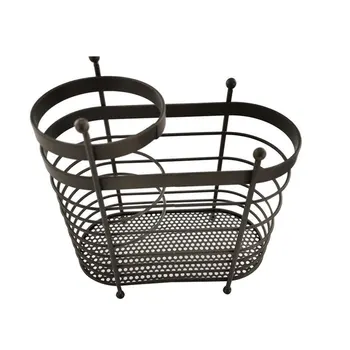 

Drying Rack Storage Organizer Pantry Metal Wire 2 Sections Home Cutlery Utensil For Kitchen Easy Clean Anti Rust Forks Spoons