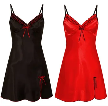 

Women's Erotic Underwear Dress Sexy Plus Size V-neck Temptation Suspender Nightdress Babydoll Sleepwear Sleepskirt 2020 Fashion