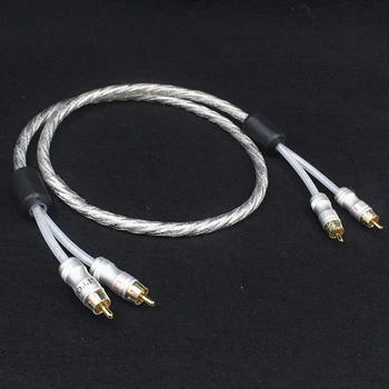 

Hifi silver plated dual filter ring fever audio signal cable Line RCA plug Audio Cable