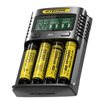 

NITECORE UMS2 UMS4 Battery Charger, USB Output 3A for Lithium Ion Ni-MH NiCd 18650 20700 21700 10500 Universal Battery Charger