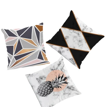 

Luxury Sofa Decoration Cushion Cover Marble Texture Pattern Geometric Flower Mandala Velvet Custom Pillow Pillowcase Rest 45*45