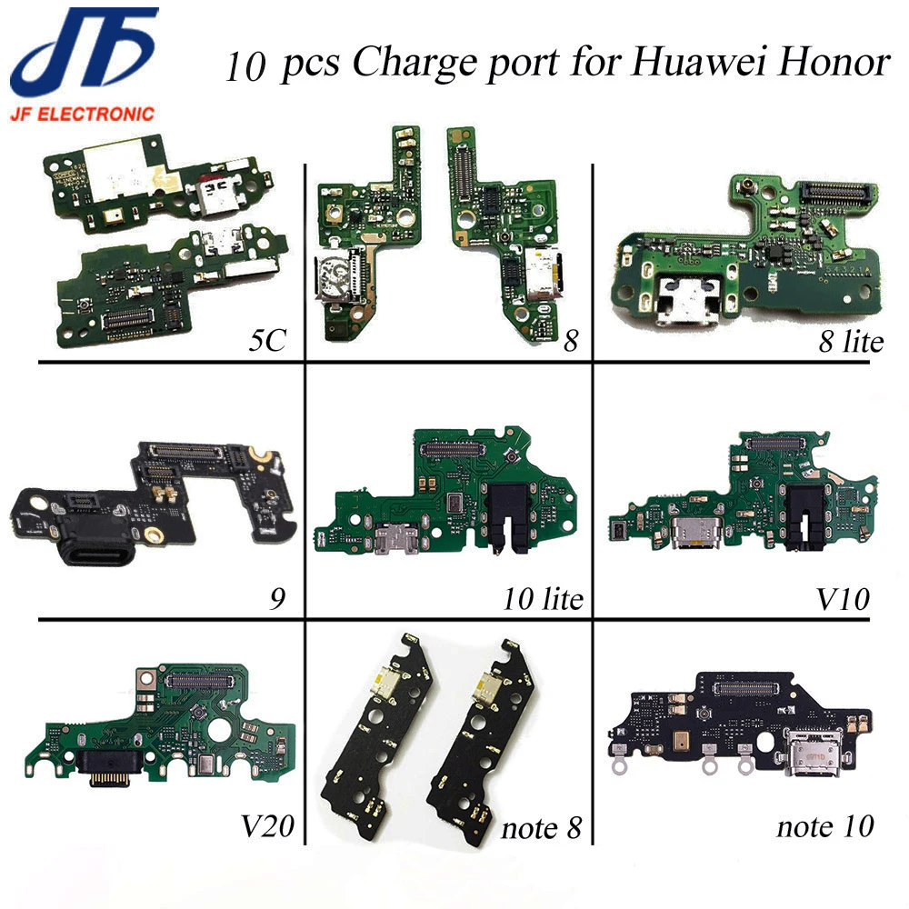 10 шт. USB зарядка для Huawei Honor 5x 5c 6x7x8 9 lite V9 v20 note 8 зарядное устройство Порт