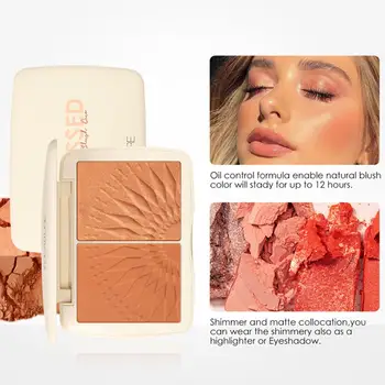 

FOCALLURE Face Blusher Palette Matte Silky Pressed Natural Facial Brighten Shadow Blush Powder Palette Pigmented Makeup Cosmetic