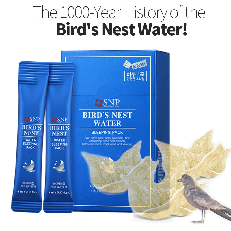 

SNP Bird's Nest Water Sleeping Mask Pack (20EA) Moisturizing & Relieving Irritated Skin Anti Aging Overnight Cream Facial Mask