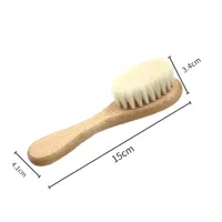 Ensemble de brosses et peignes pour bébé, coffret cadeau pour nouveau-né, laine naturelle, hêtre, peigne en bois, bavoir, attache-sucette, brosse à cheveux pour enfants 6