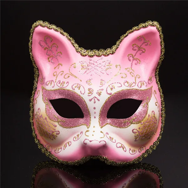Расшитая блестками дизайнерская маска для вечеринки, маска лисы, Маскарадная маска на Рождество, Хэллоуин, Венецианский карнавал, маска для косплея, маска животного - Цвет: F