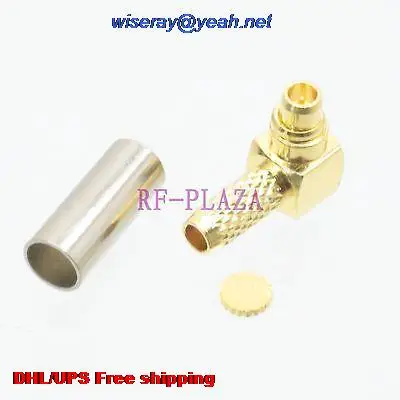 

DHL/EMS 500pcs Connector MMCX male plug crimp RG174 RG316 LMR100 cable Right angle -A3