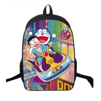

16-Inch Cartoon Backpacks for Children Boys Girls Doraemon Rucksack Primary Students School Bag Mochila Backpack