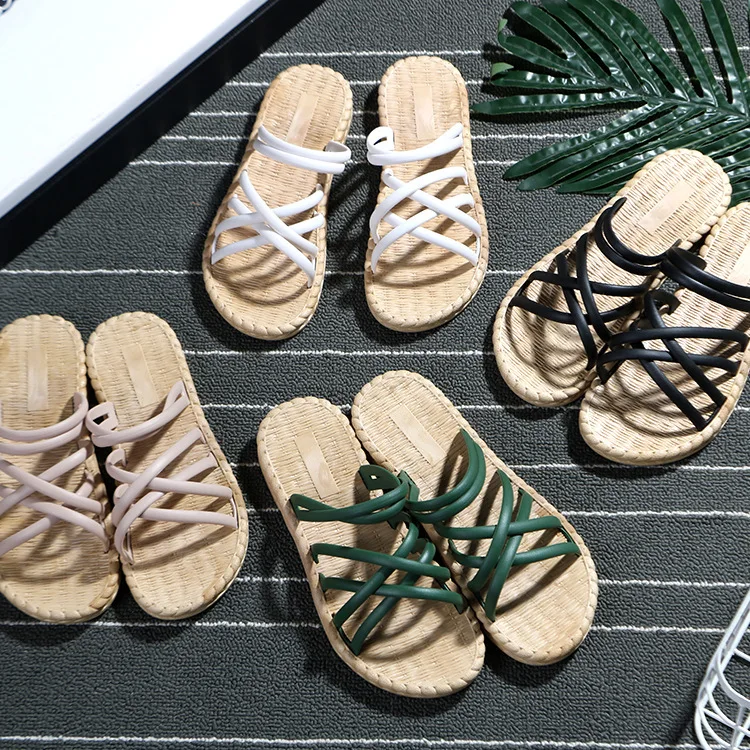 Woman Rope Joker Rome Cool Summer Slipper Flat Bottom Beach Shoes Beach Trip Shopping Sandals Female Non-slip Flip Flop Shoes