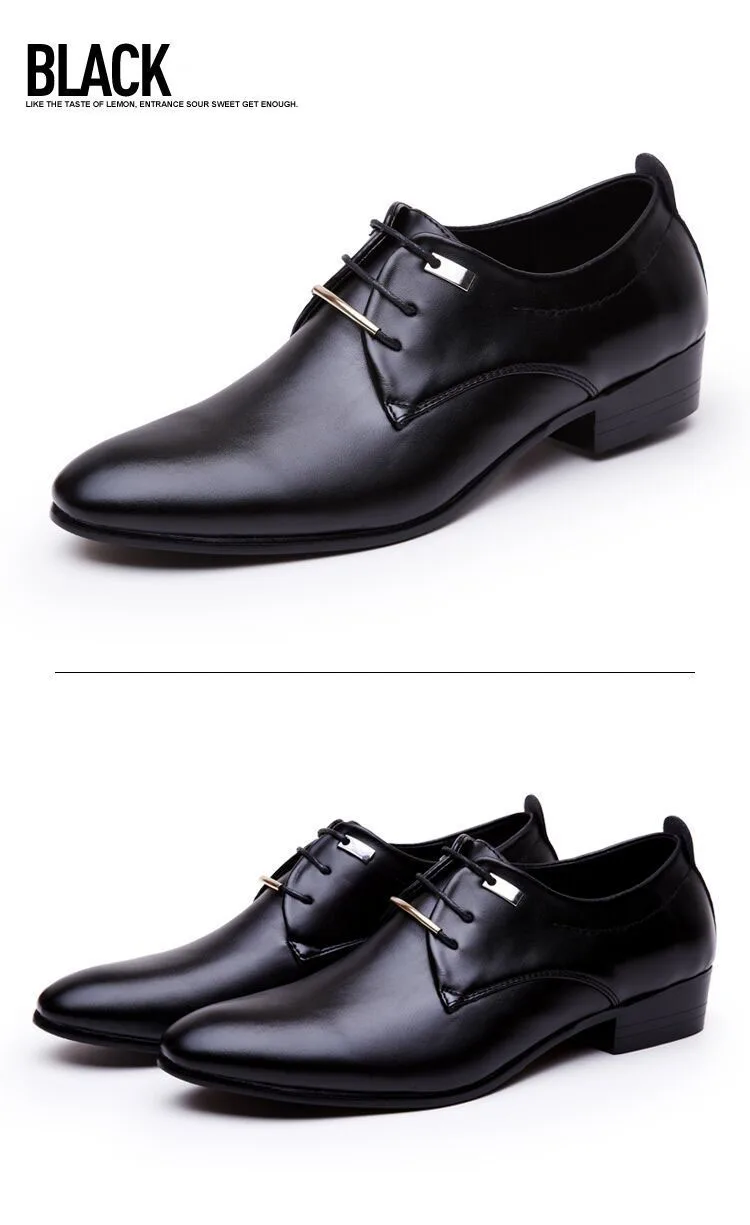 Мужской деловой официальный модельные туфли; мужские кожаные туфли-оксфорды; Мужская обувь с острым носком на шнуровке в британском стиле; цвет коричневый, черный; большие размеры 38-46