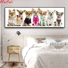 Алмазная картина животные-собаки чихуахуа-вышивка крестиком на заказ фото Алмазная вышивка квадратная круглая дрель домашний декор