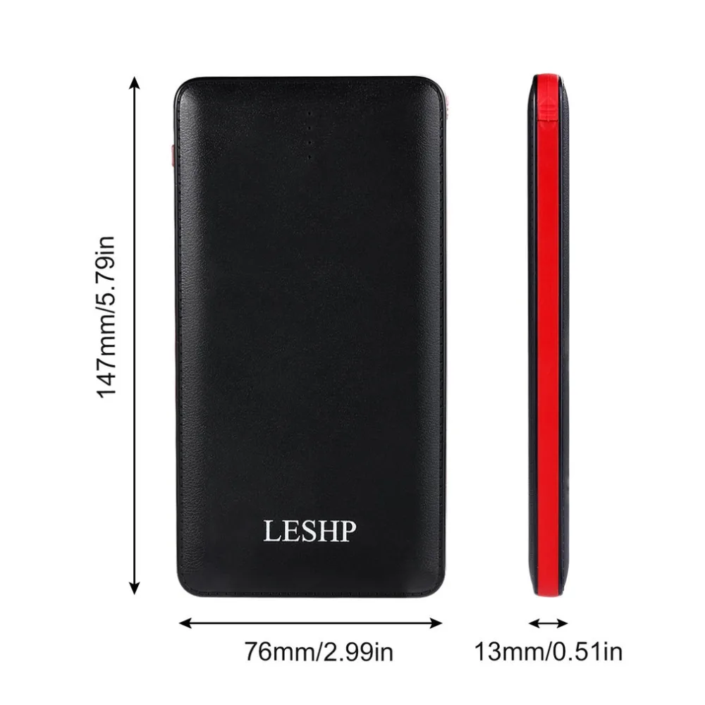 LESHP Super-high 10000mAh Capacity 10W Lightweight Portable Fast-charging 4-Port Power Bank For Iphone For Samsung