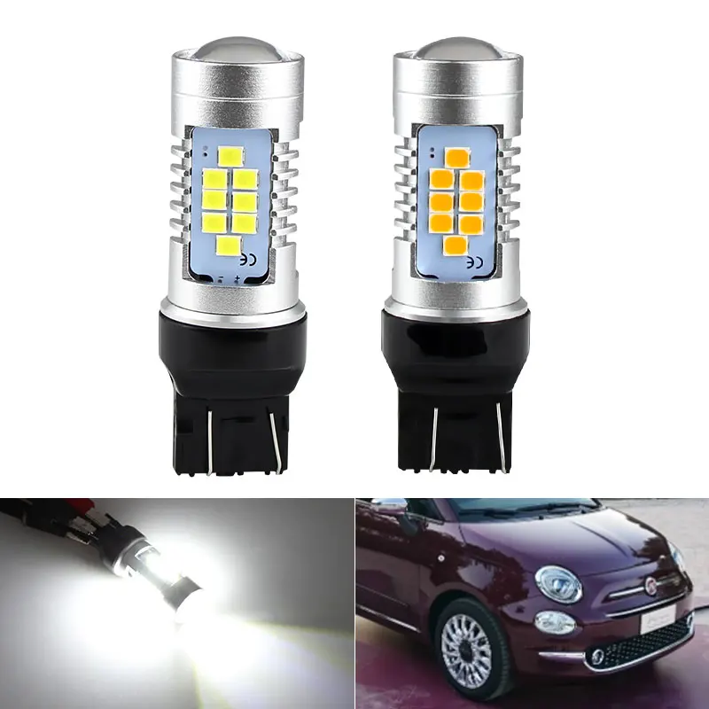 2PcsWhiteW215W74437440CanbusNoErrorLEDBulbsForFiat500500C