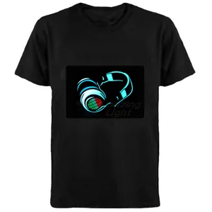 New Design Equalizer T Shirt  With Sound Active 2pcs AAA Battery Inverter