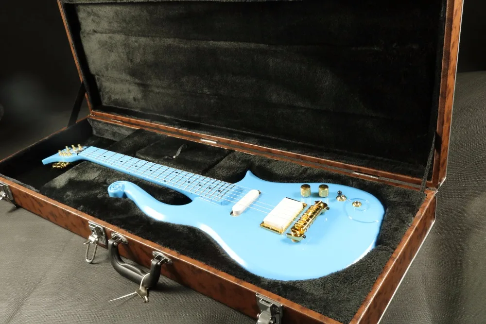 Prince Electric Guitar CNC Made Gold Hardware Wilkinson Tuner Good Job Free Shipping Top Quality Blue Color