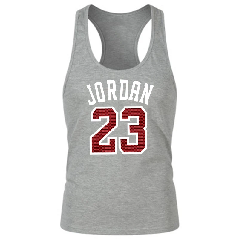 Летняя брендовая одежда Jordan 23, мужской жилет, хлопок, с принтом, для мужчин, для фитнеса, топы, для фитнеса, Camisetas, хип-хоп, без рукавов, рубашка - Цвет: Белый