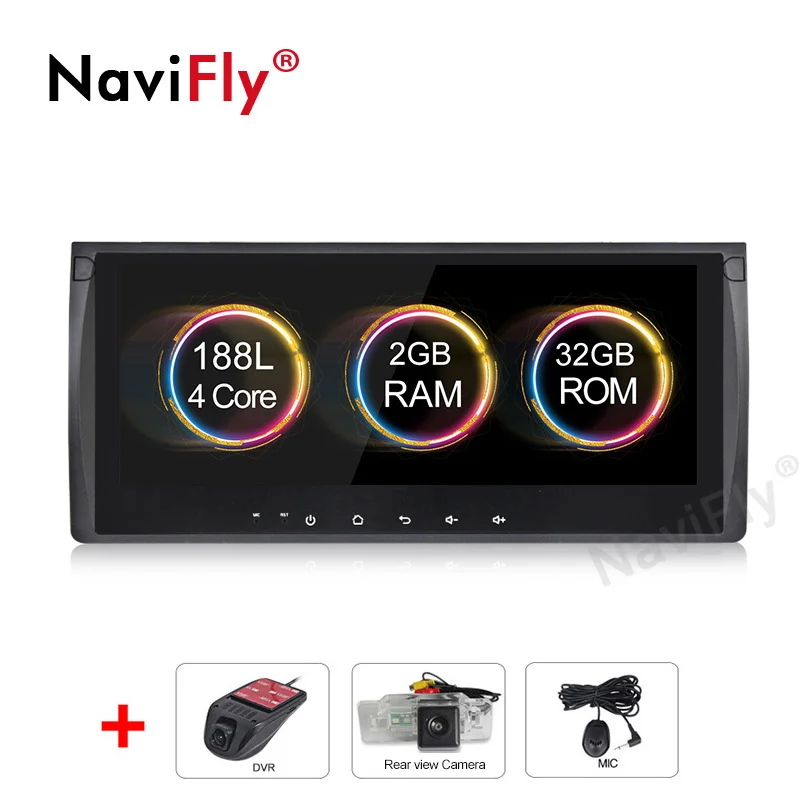 NaviFly большой сенсорный экран 2 Гб+ 32 ГБ, Android 9,1 автомобиль радио gps для BMW X5 E53 1999-2005 2006/E39 1995 1996 1997-2003 автомобильный навигатор - Цвет: add camera dvr