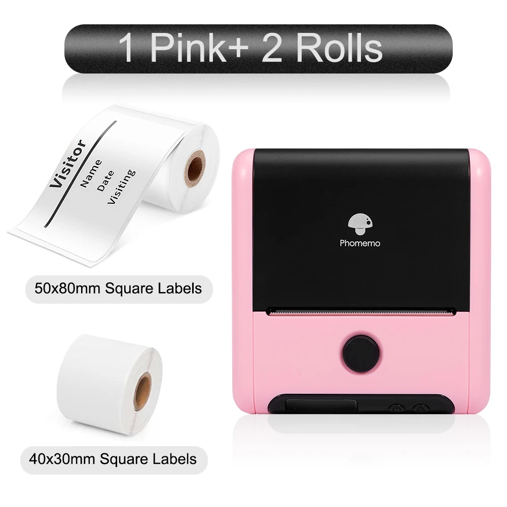 Портативный беспроводной термопринтер для печати этикеток Phomemo M200 одежды