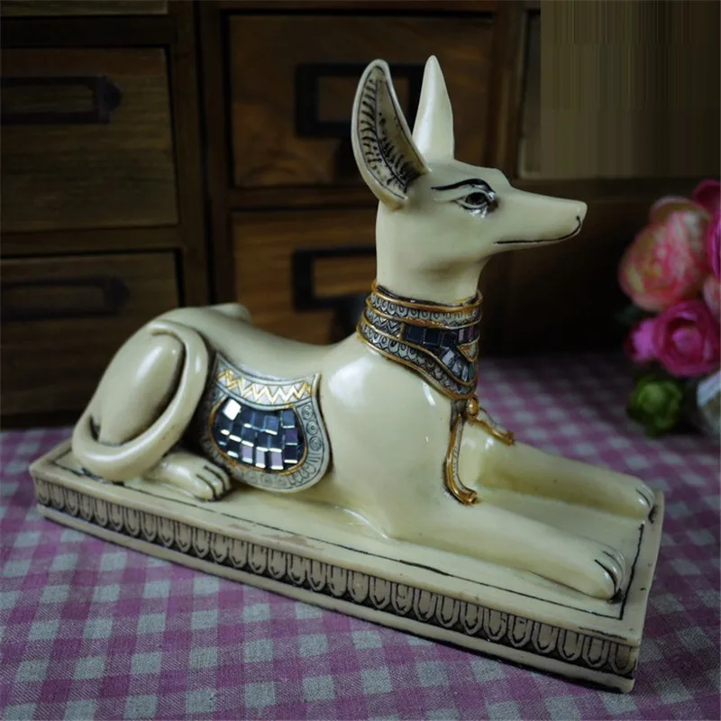 ANCIENT EGYPT ANUBIS ART SCULPTURE DOG GOD FIGURINE CREATIVE RESIN CRAFTS DECORATIONS FOR HOME R3700 |