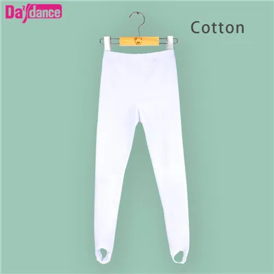 White Cotton Детские Балетные колготки для девочек; колготки; Цвет черный, белый; детские леггинсы для танцев; Хлопок; спандекс; Йога; сценические танцевальные брюки - Цвет: White Cotton