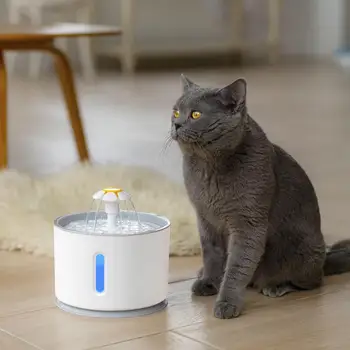 

2.4L Pet Water Fountain with LED Light Cat Dog Water Dispenser with Electric USB Multi-filter Automatic Cycle Pet Water Feeder