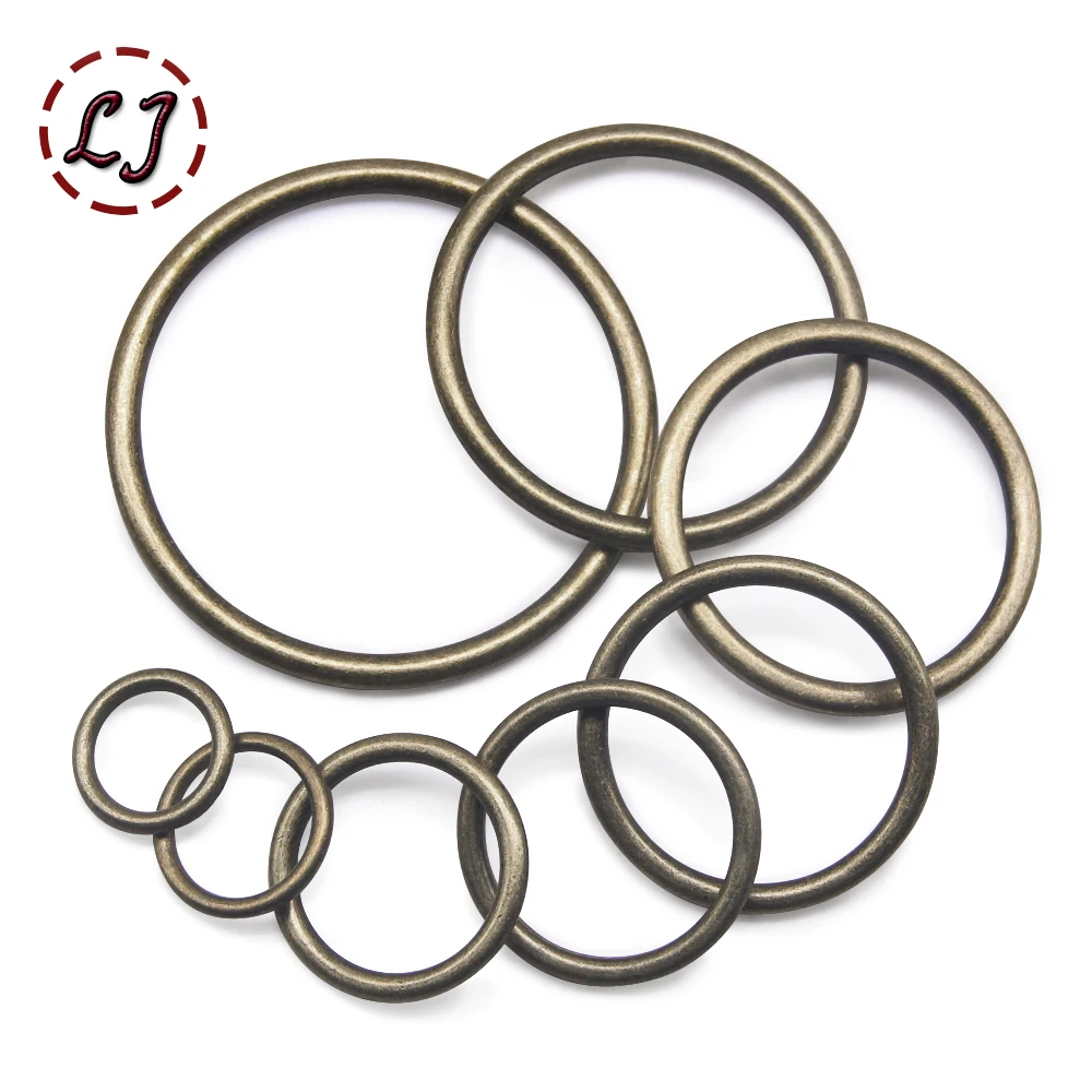 Wholesale 20pcs/lot 20mm/25mm/30mm/35mm black bronze gold silver circle ring Connection alloy metal shoes bags Belt Buckles DIY