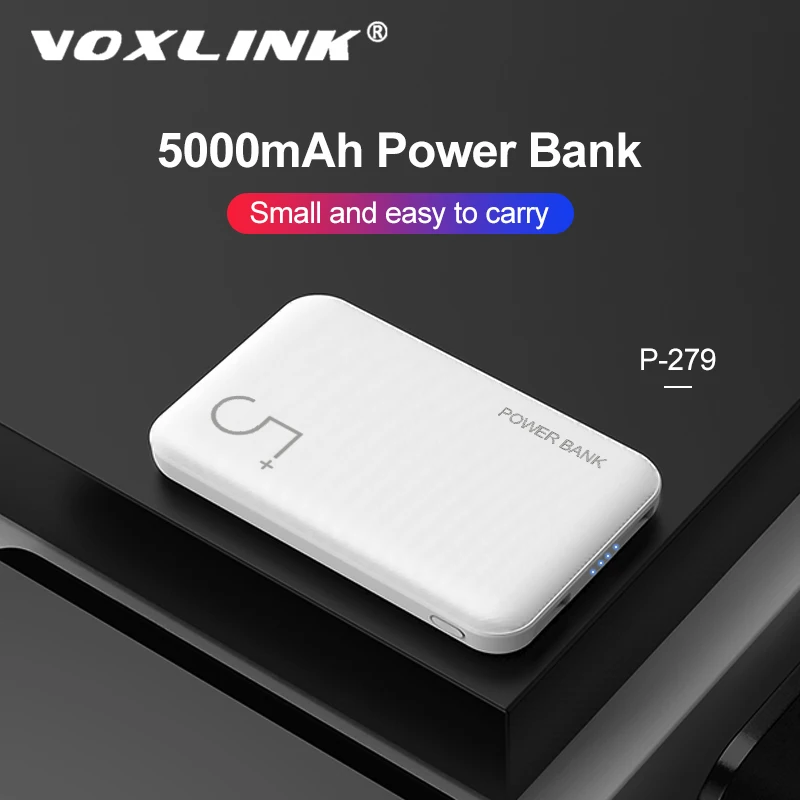 

VOXLINK 5000mAh external battery Dual USB output fast charger Light and portable For iPhone x ipad Sumsung s9 Xiaomi mi8 Huawei
